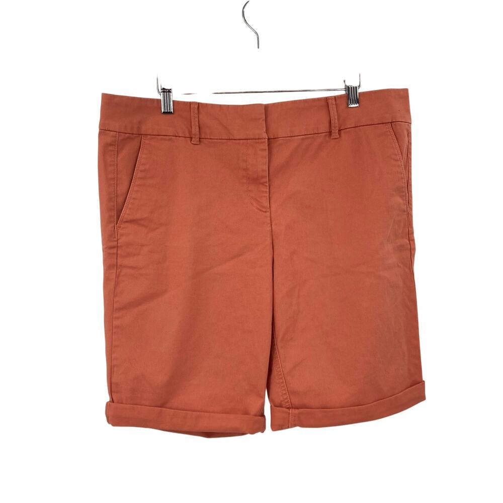 Loft Bermuda Roll Short Orange Casual Modest Hiking Women’s Size 14